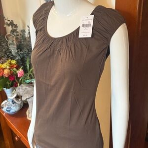 NWT northern reflections size small cotton Elegant decaf Brown Women's Top